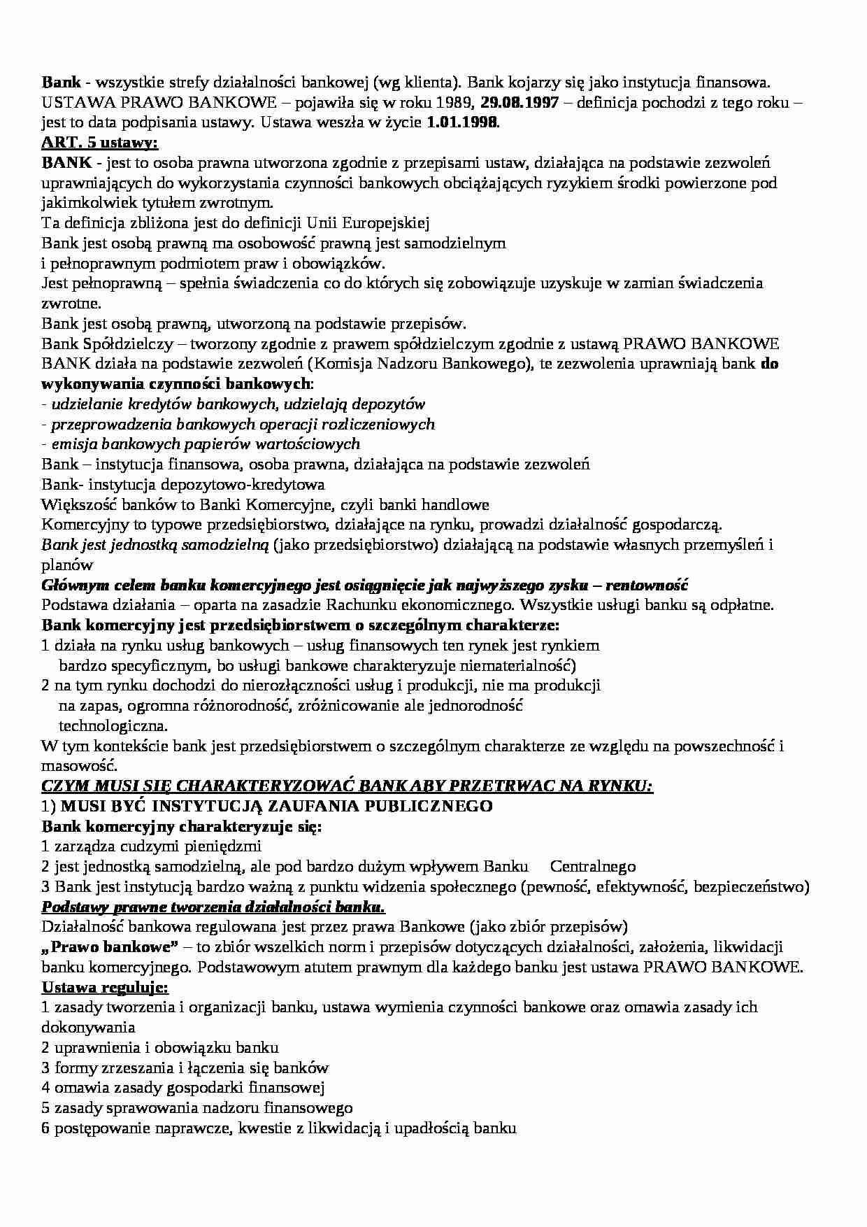 charakterystyka banku - wykład - strona 1