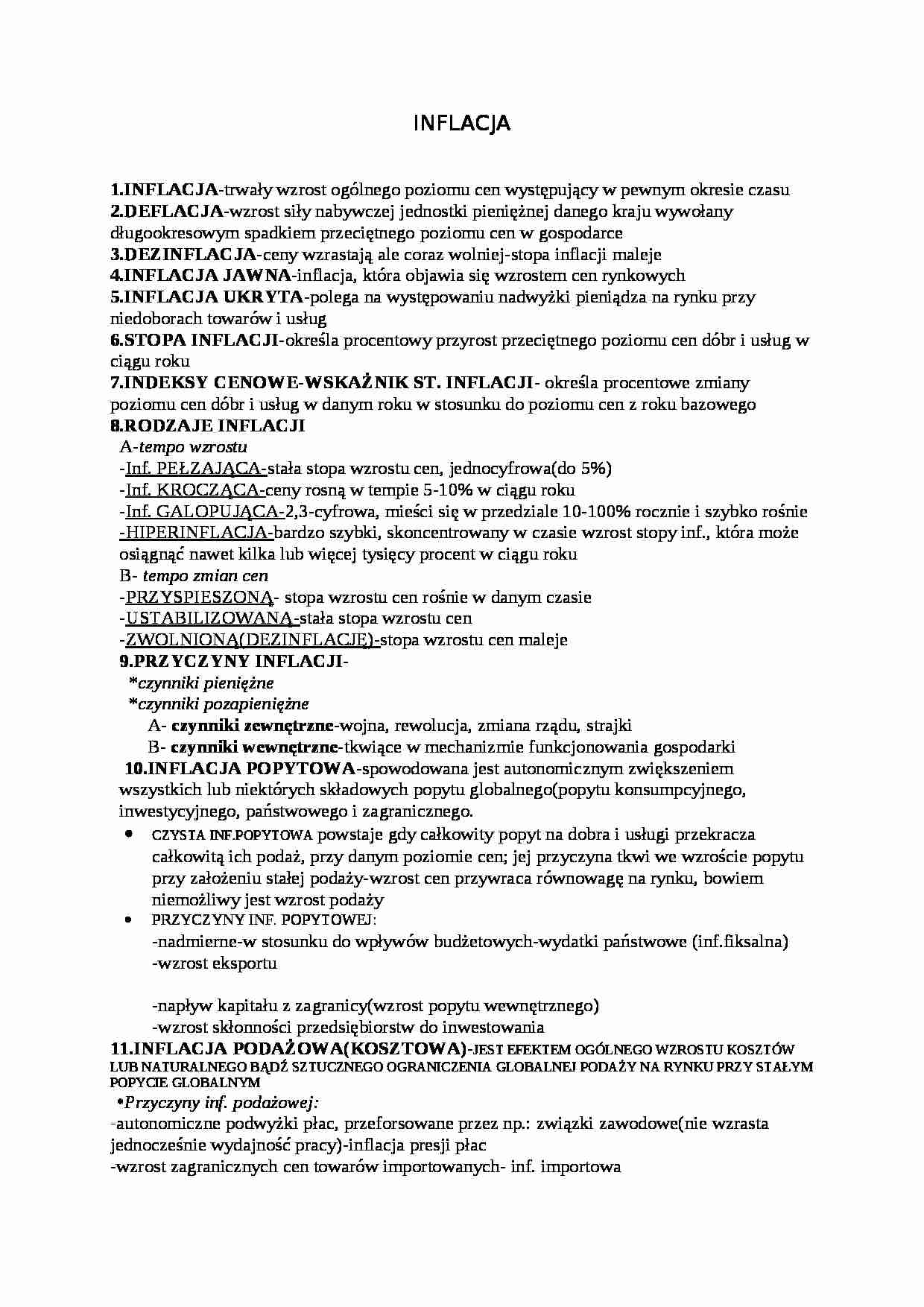 inflacja - wykład - strona 1