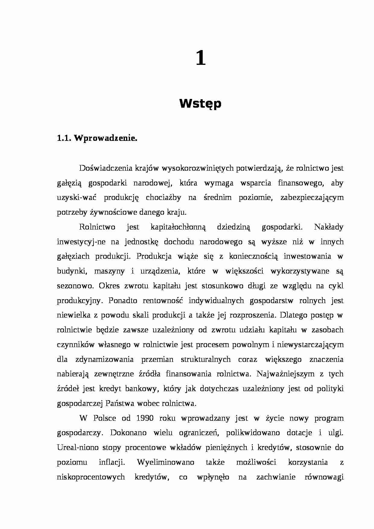 kredyty rolnicze - wykład - strona 1