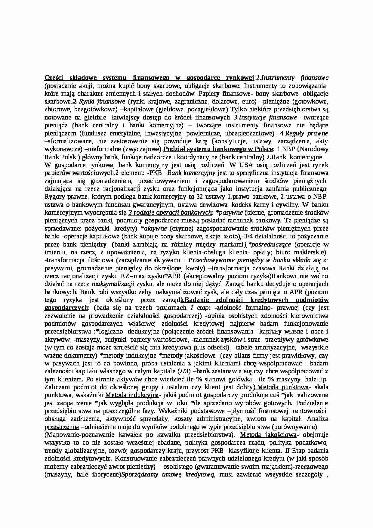 polski system bankowy - wykład - strona 1