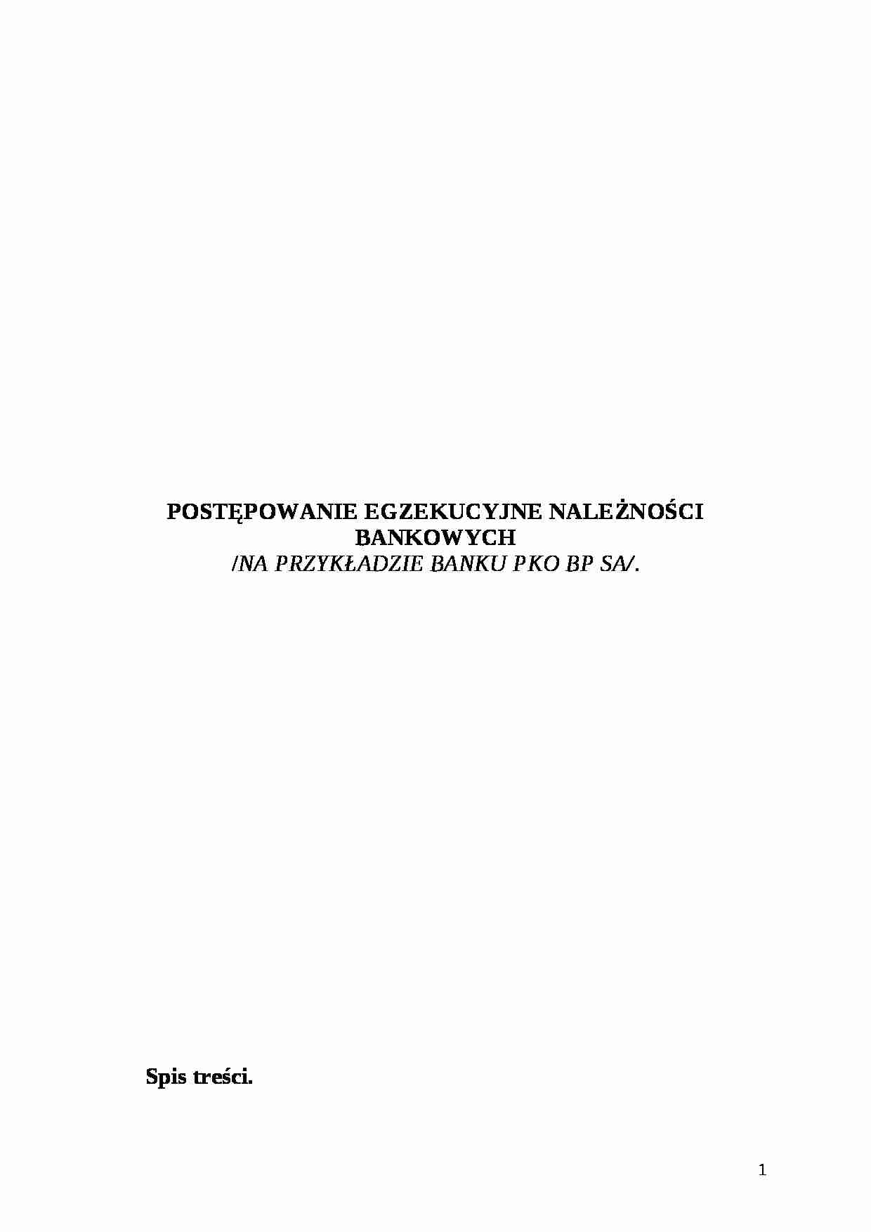 Wykład - postępowanie egzekucyjne należności bankowych - strona 1