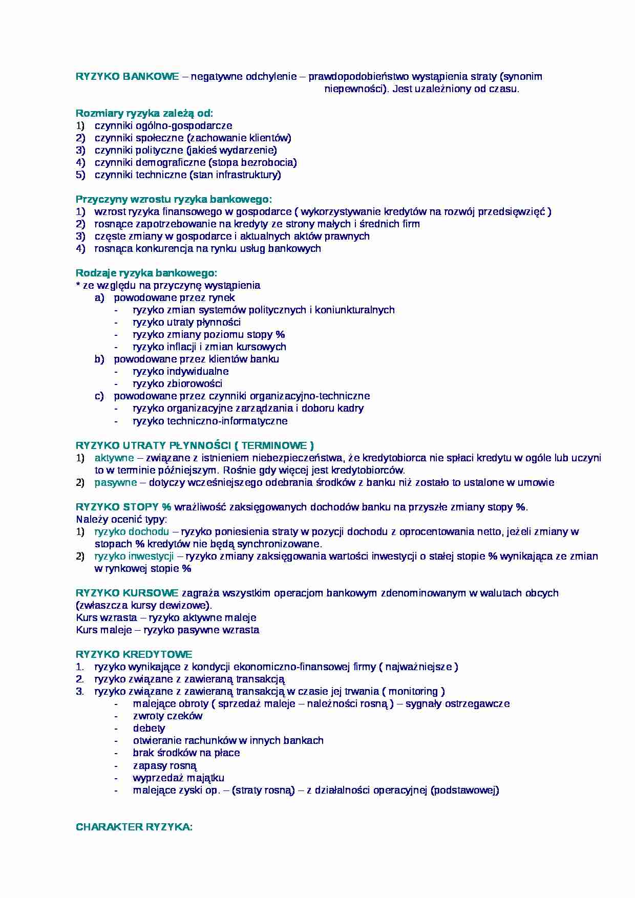 Wykład - ryzyko bankowe - strona 1