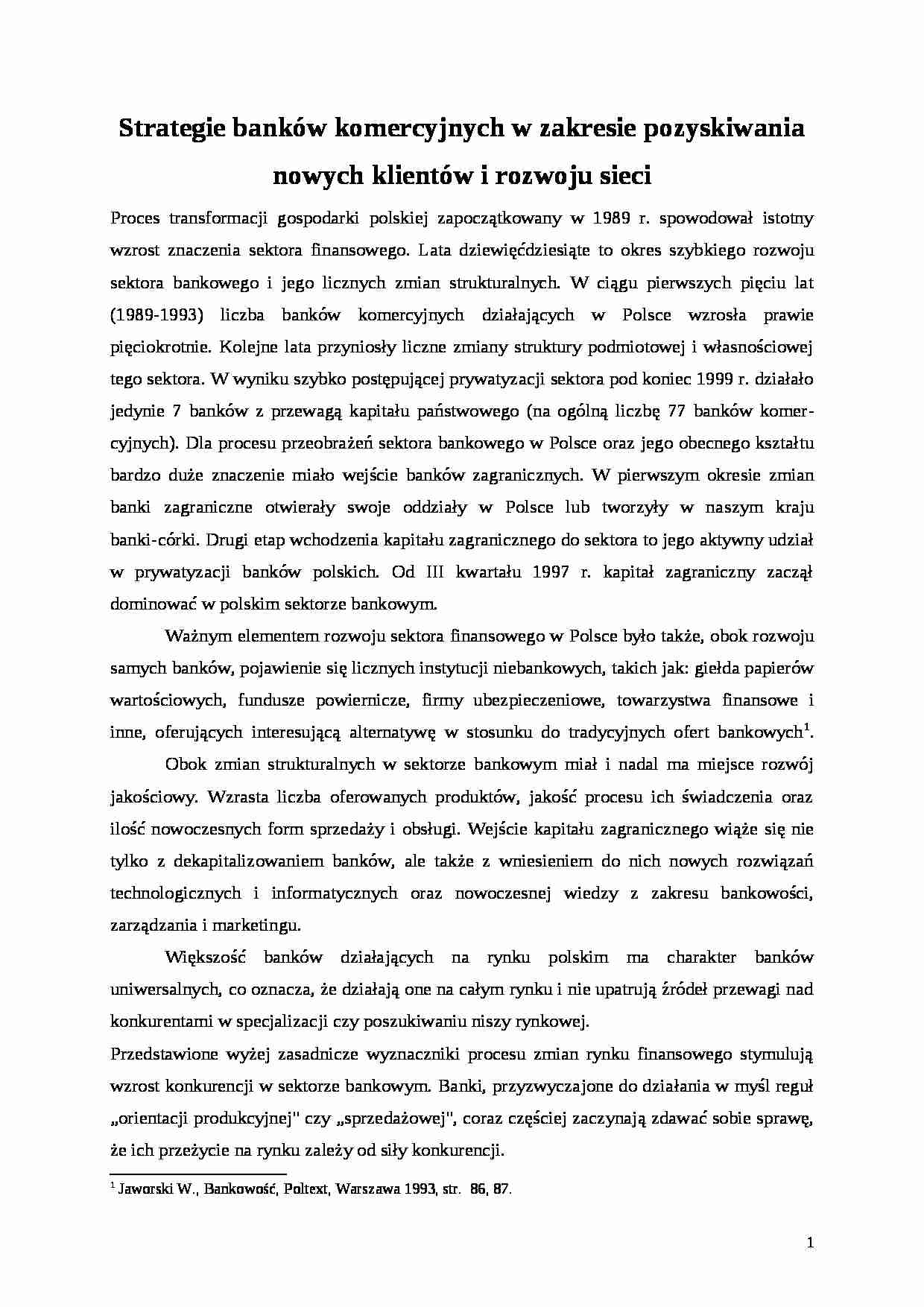 Wykład - strategie banków komercyjnych w zakresie - strona 1