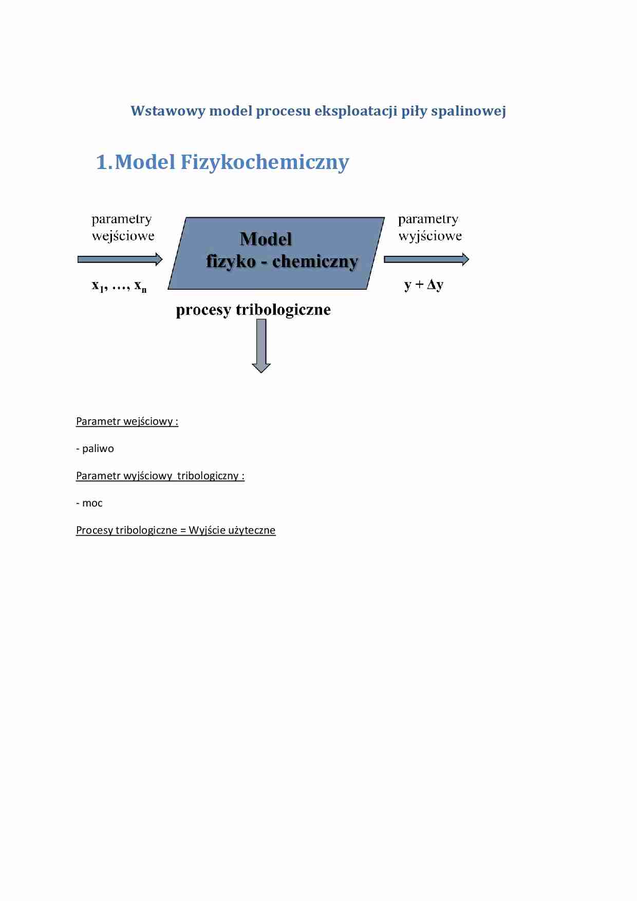 [ĆWICZENIA] Wstawowy model procesu eksploatacji piły spalinowej - strona 1