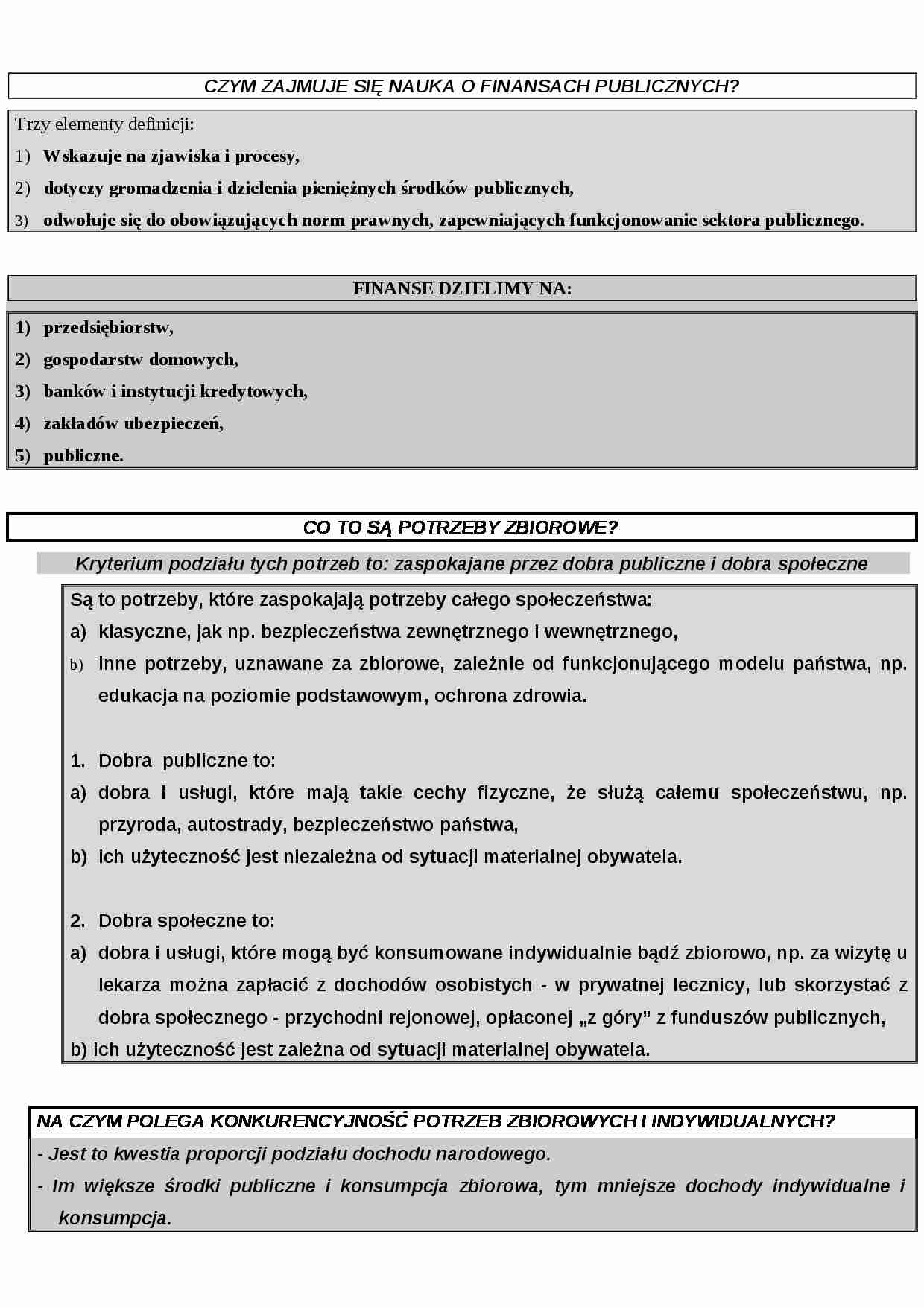 Finanse publiczne - wybrane zagadnienia - wykład - strona 1