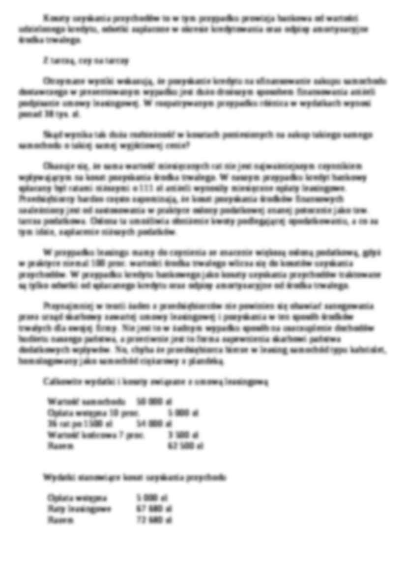 Leasing a kredyt - wykład - strona 2