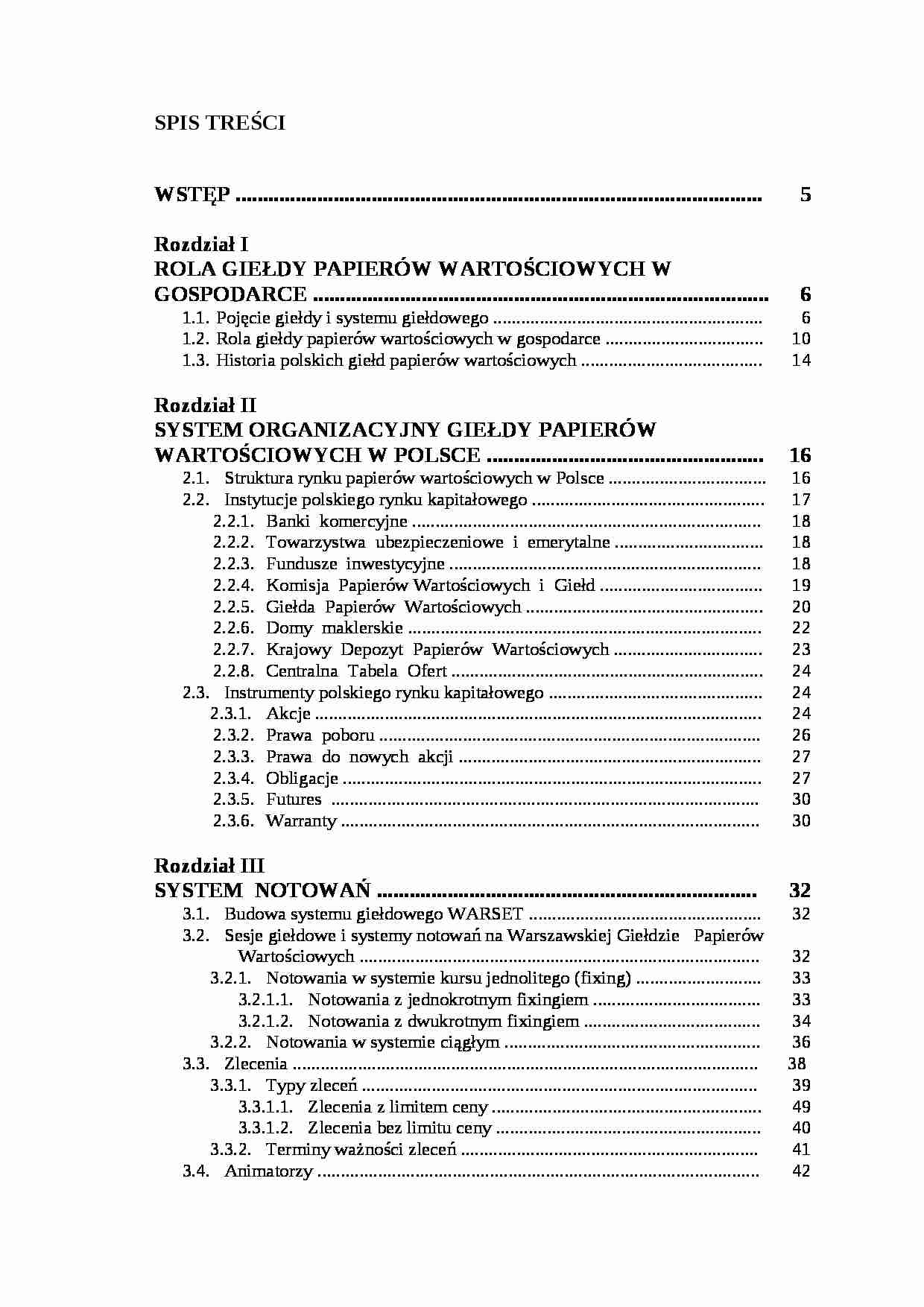 Polski system giełdowy - wykład - strona 1