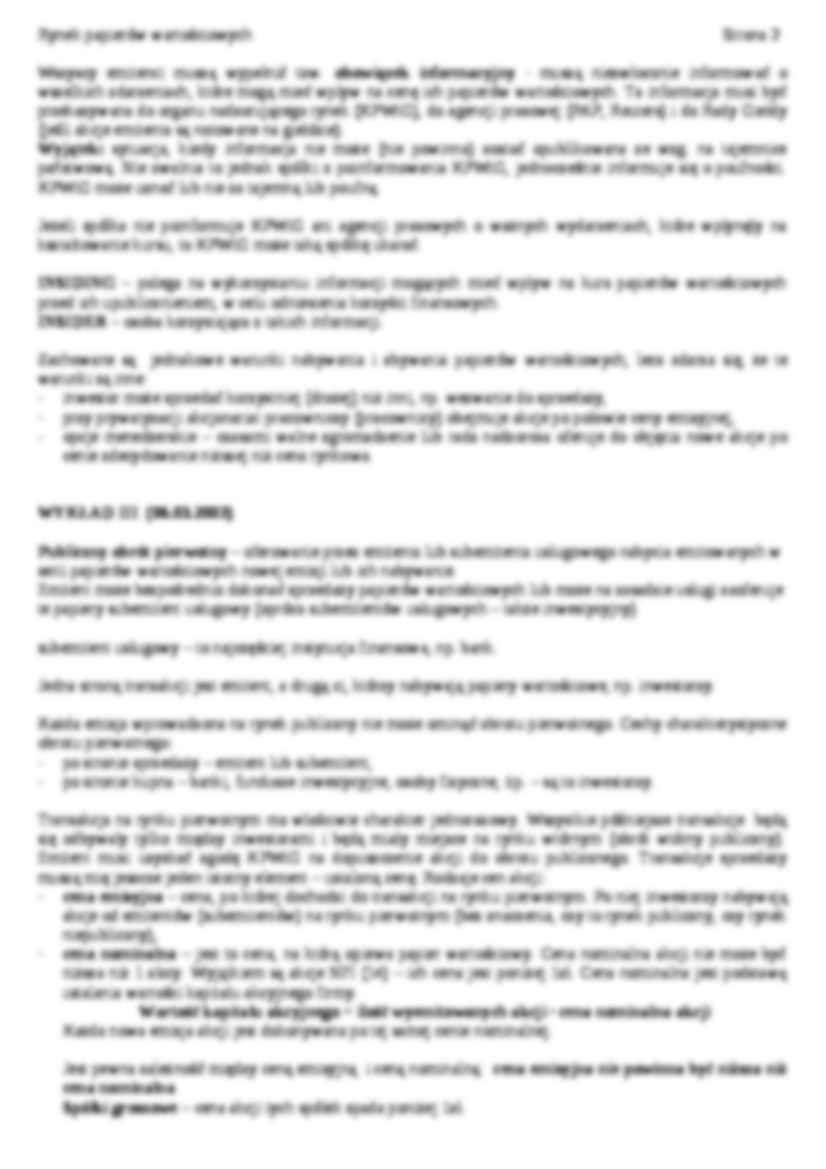 Rynek papierów wartościowych - wykład - strona 2