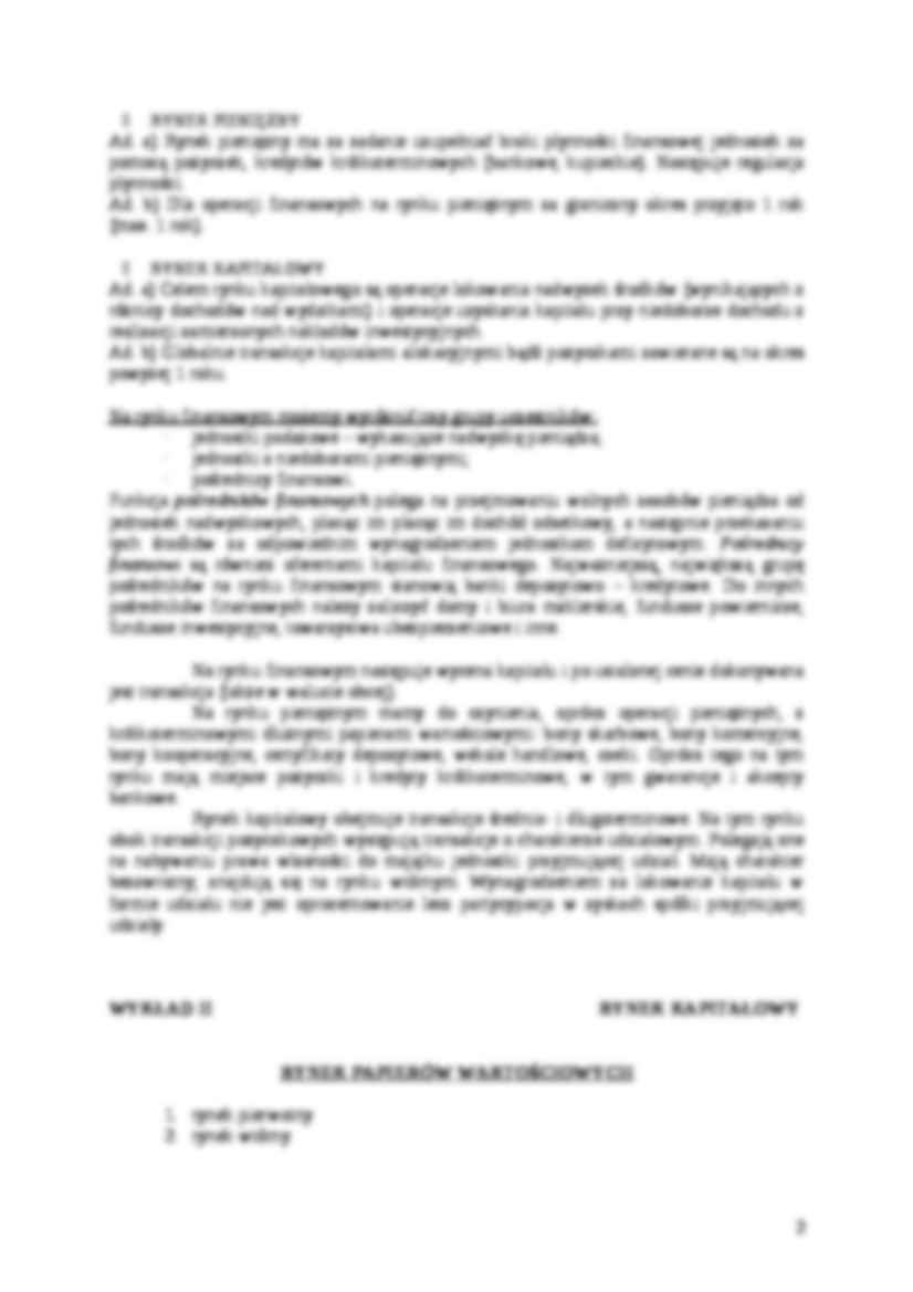 Rynki kapitałowe i finansowe - wykład - strona 2