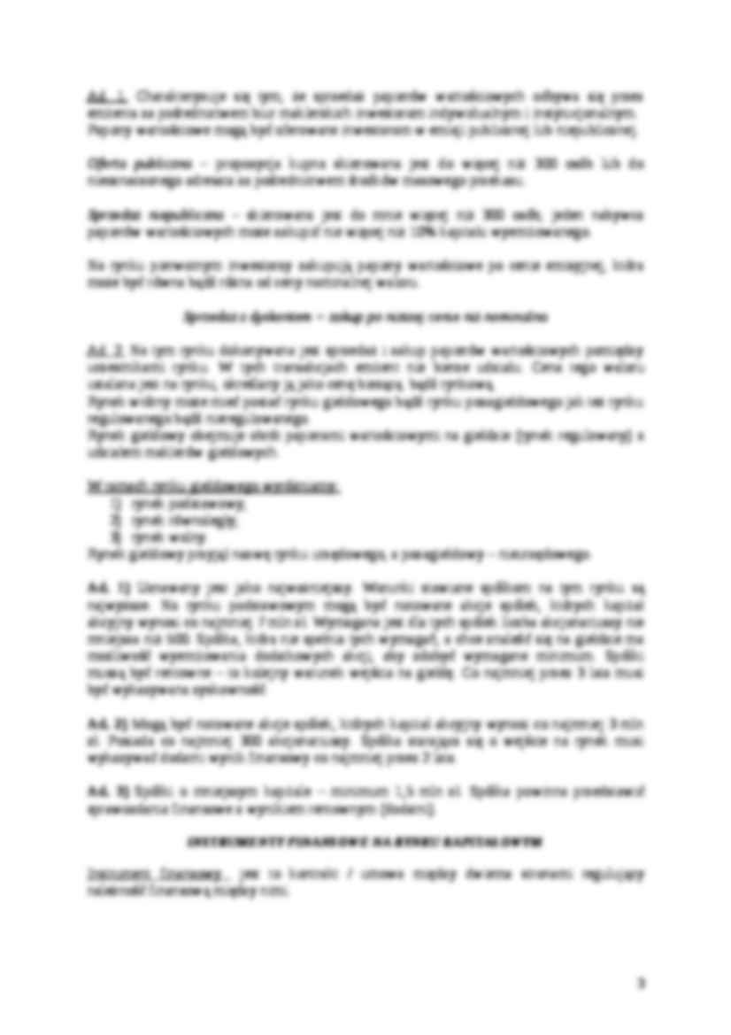 Rynki kapitałowe i finansowe - wykład - strona 3