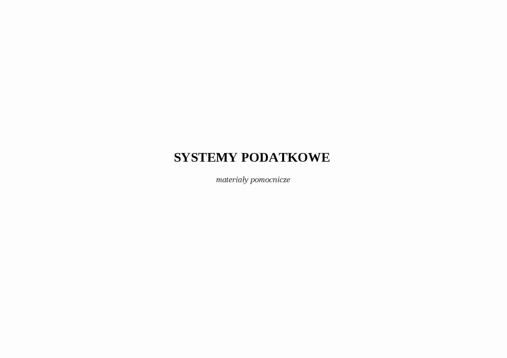 Systemy podatkowe - wykład - strona 1