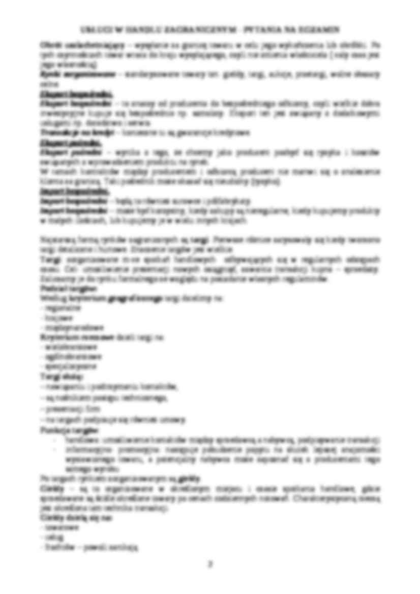 Usługi w handlu zagranicznym - wykład - strona 2