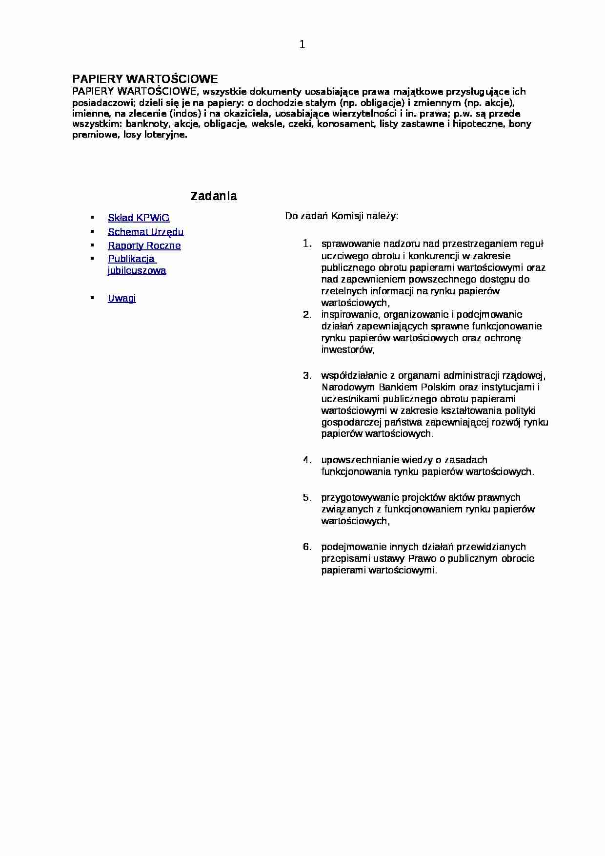 Wybrane zagadnienia finansów - wykład - strona 1