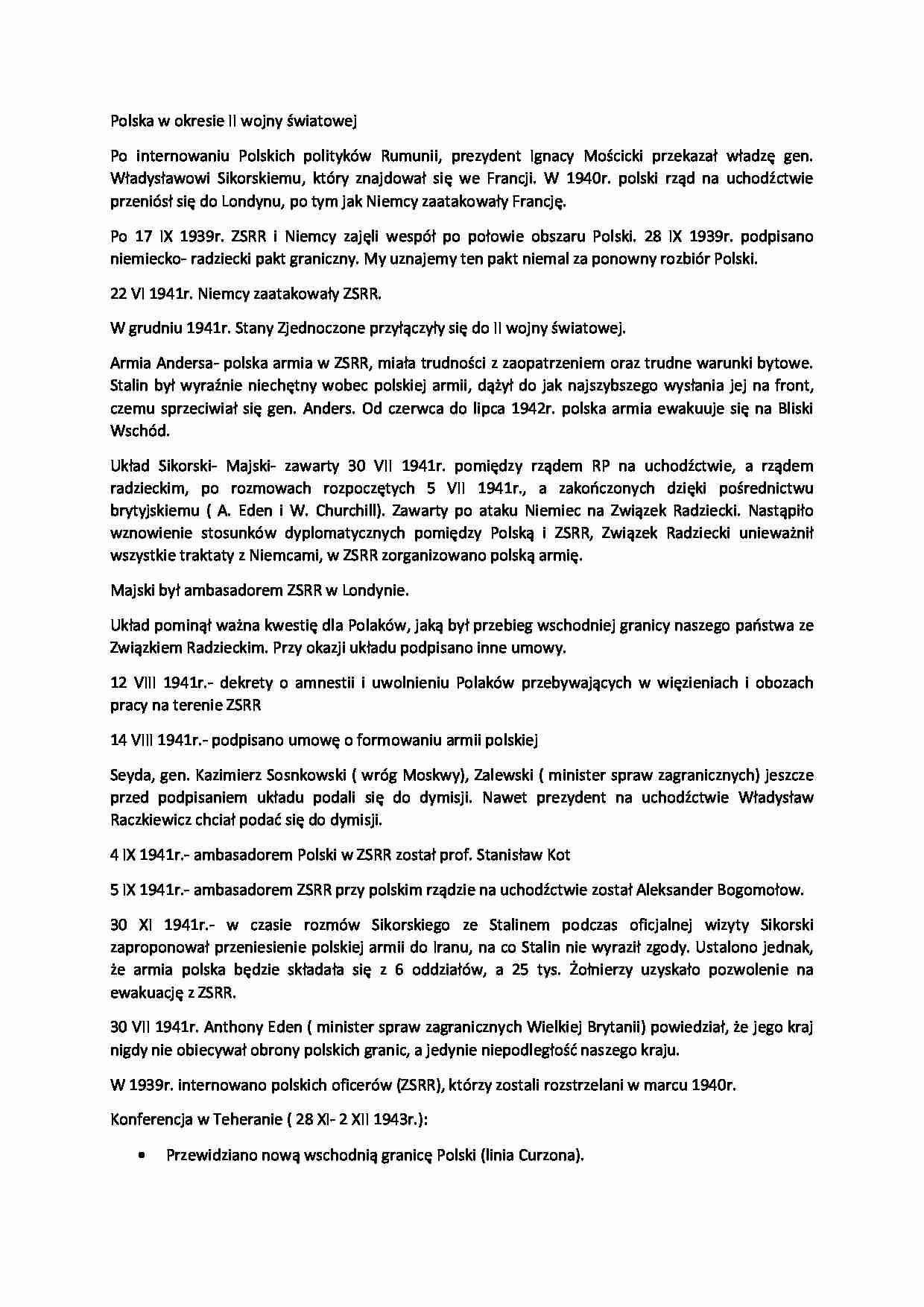 Polityka zagraniczna Polski w okresie II wojny świ - strona 1