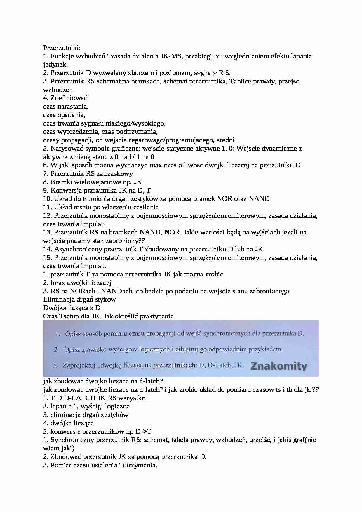 Przerzutniki (kolokwium) - strona 1