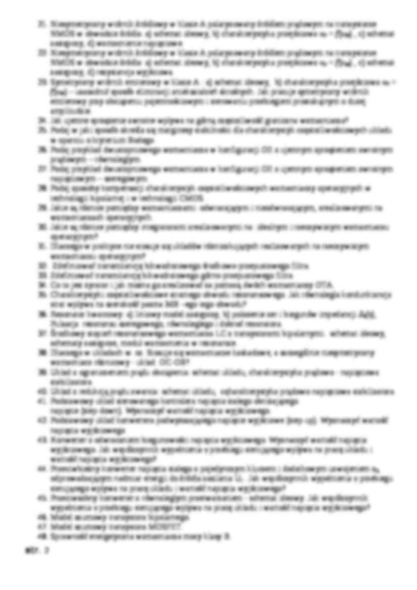 Pytania egzamin 2010 - analogowe układy elektroniczne - strona 2