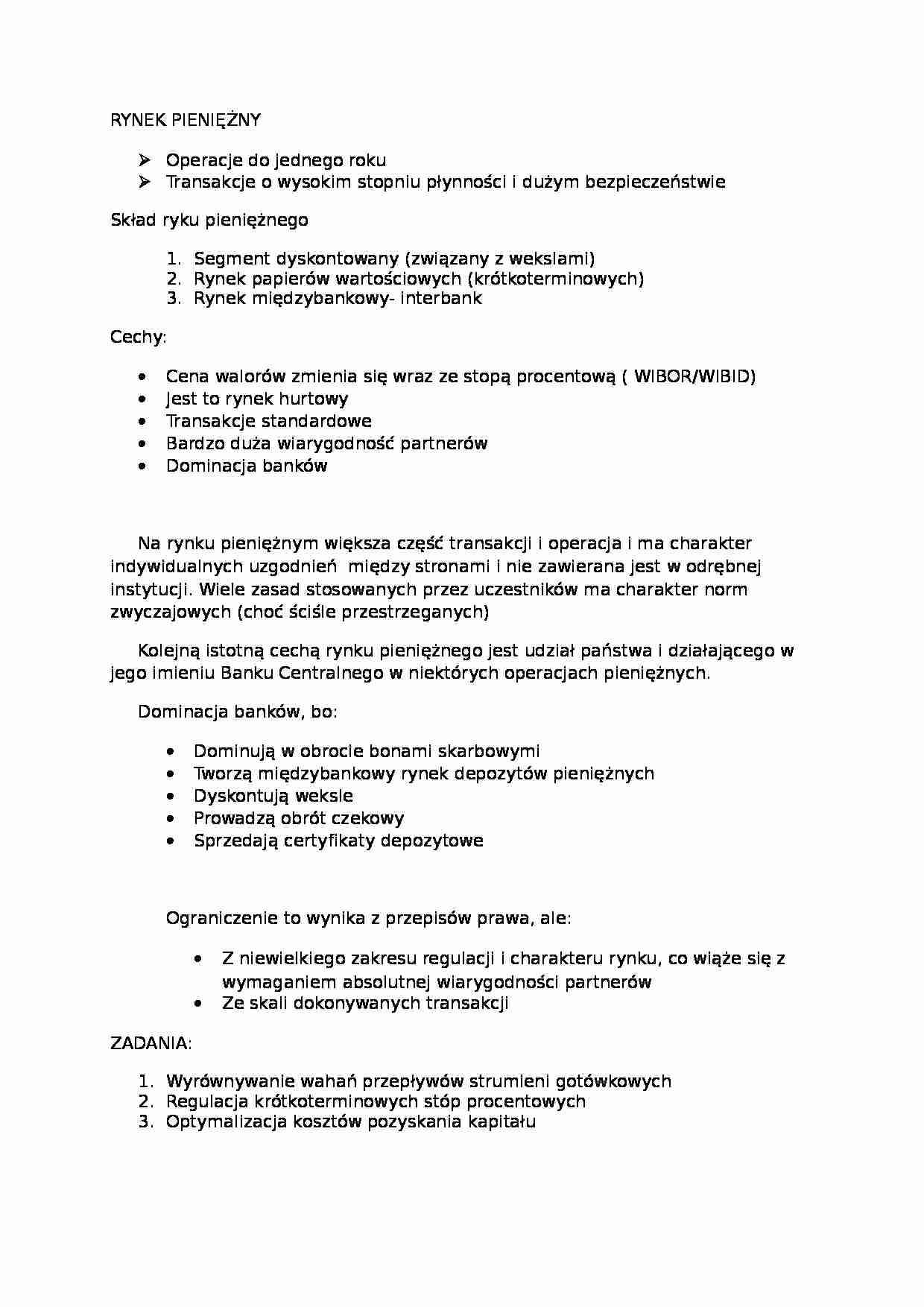 Rynek pieniężny - strona 1