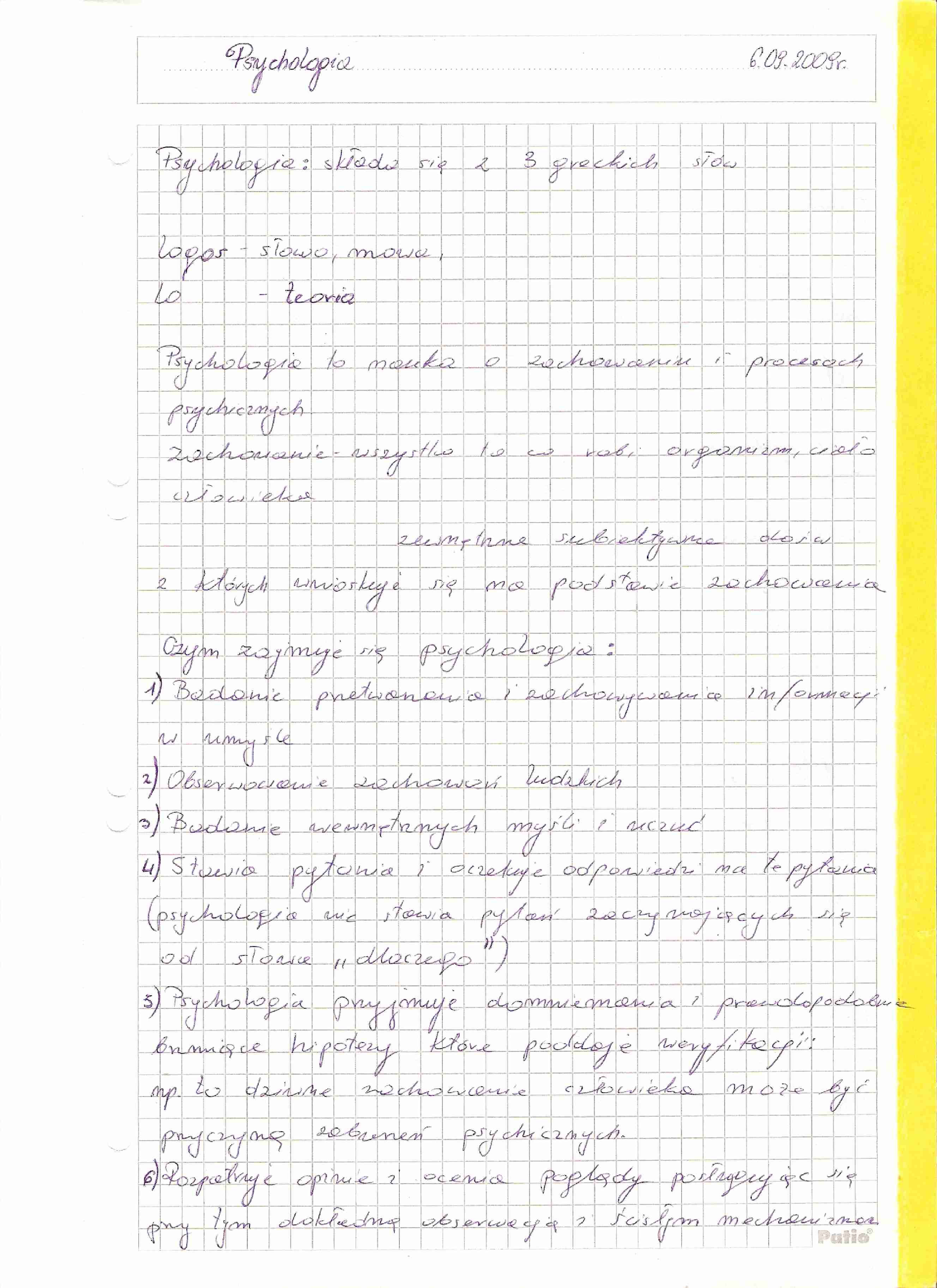 psychologia podstawy 1 wykład - strona 1