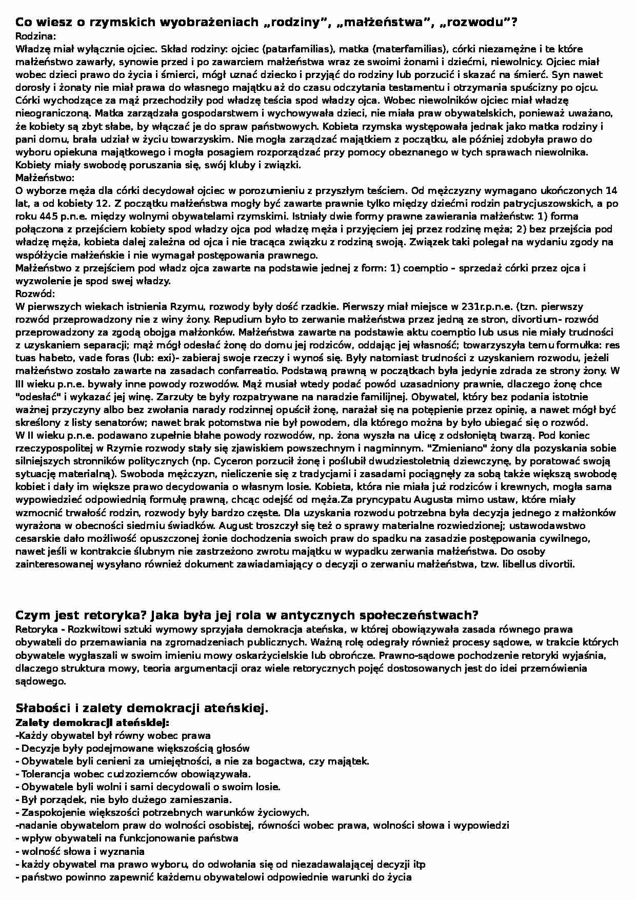 Kultura antyczna - egzamin - strona 1