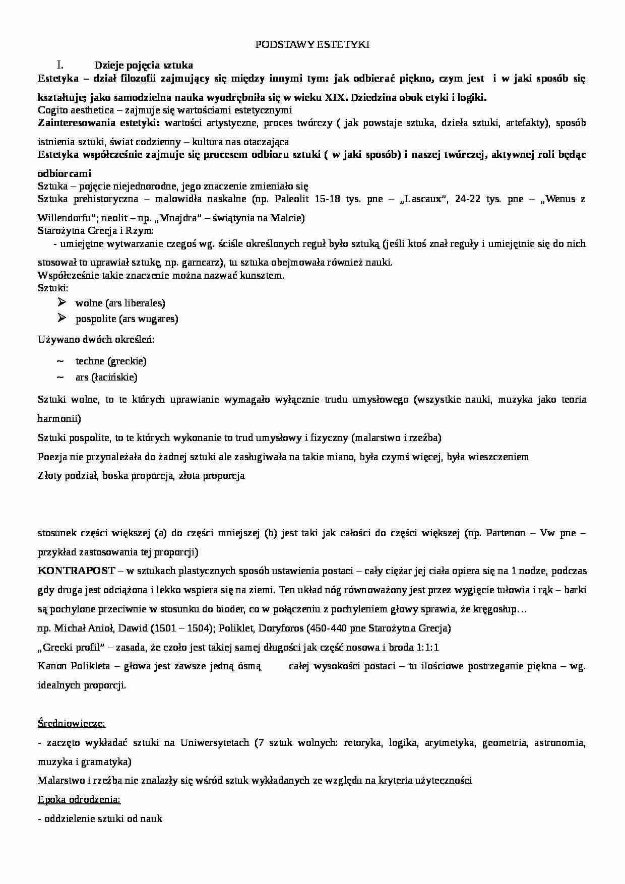 Podstawy estetyki - Sztuka współczesna - strona 1