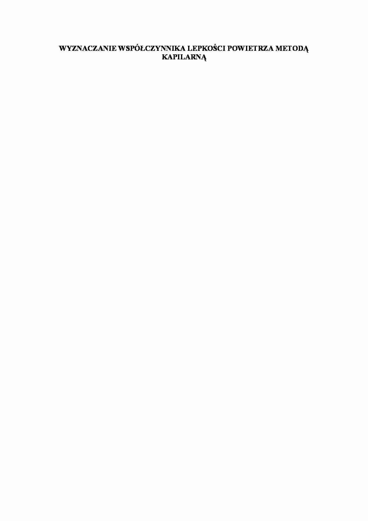 Wyznaczanie współczynnika lepkości powietrza - strona 1