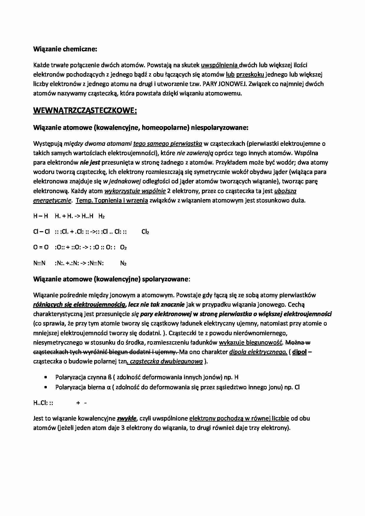 notatki z wykładów - chemia - strona 1