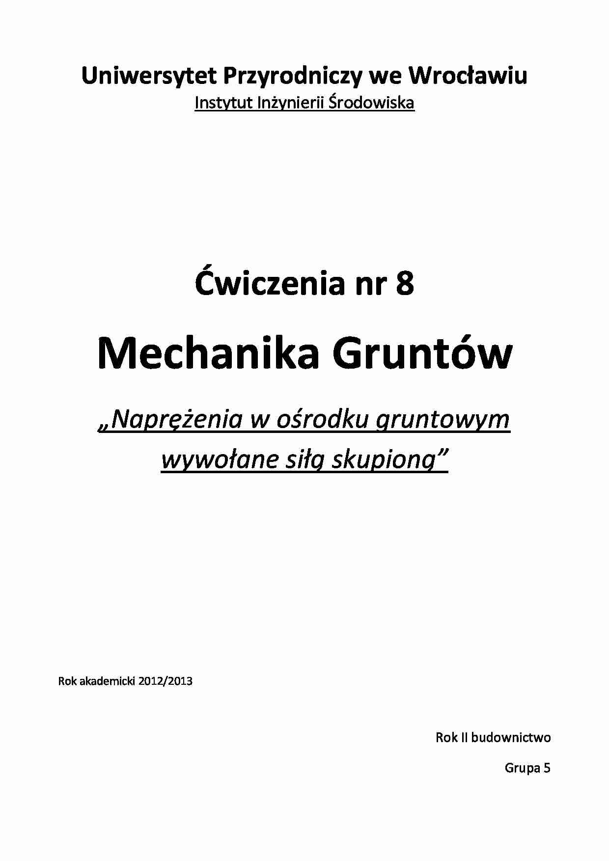 K2 - naprężenia w ośrodku gruntowym wywołane siłą skupioną - strona 1