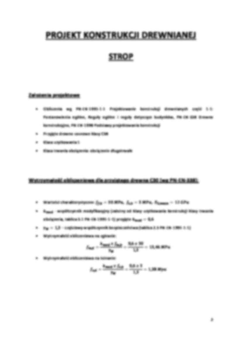 Projekt stropu drewnianego - obliczenia  - strona 2