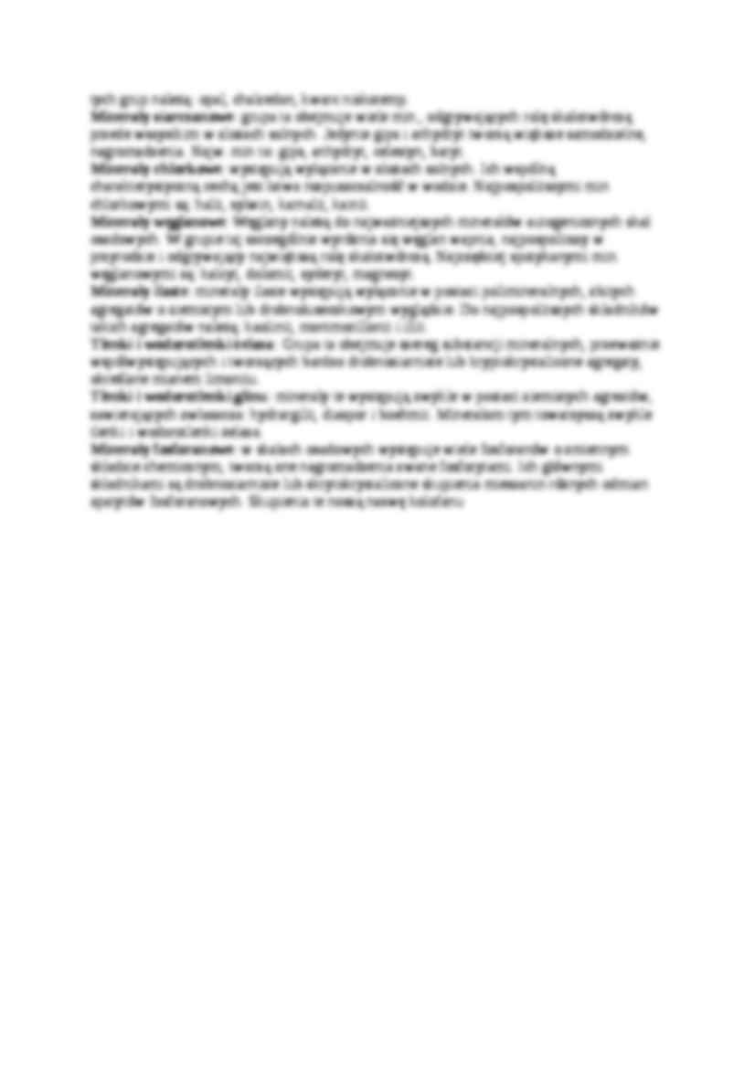 Minerały występujące w skałach osadowych - notatki z lekcji geologii - strona 2