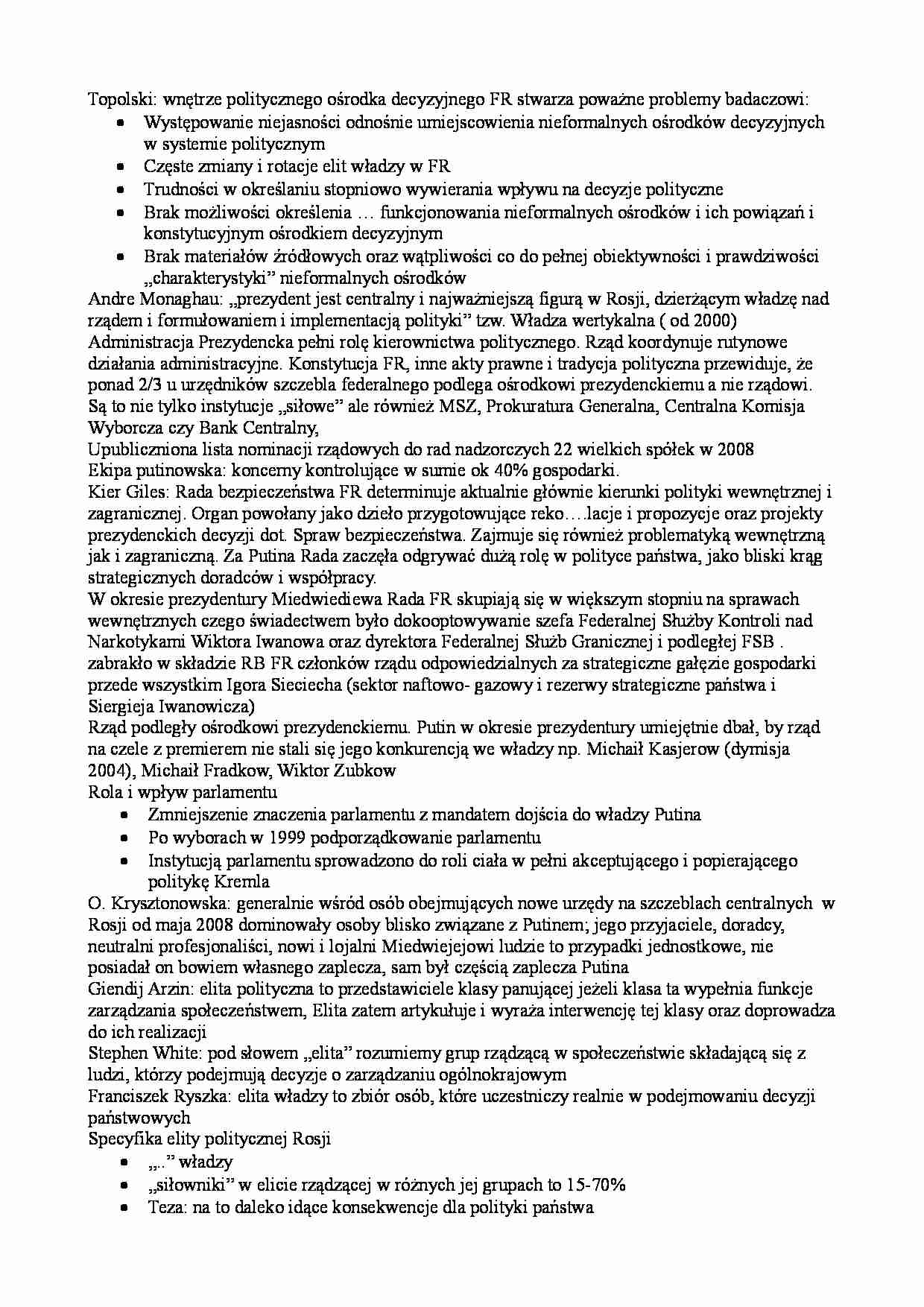 Specyfika elity politycznej Rosji - strona 1