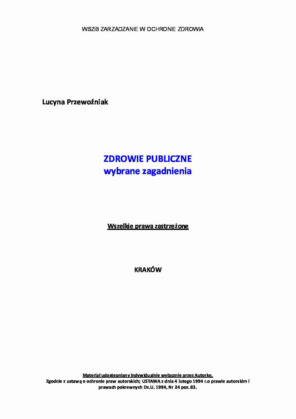 Zdrowie publiczne - strona 1