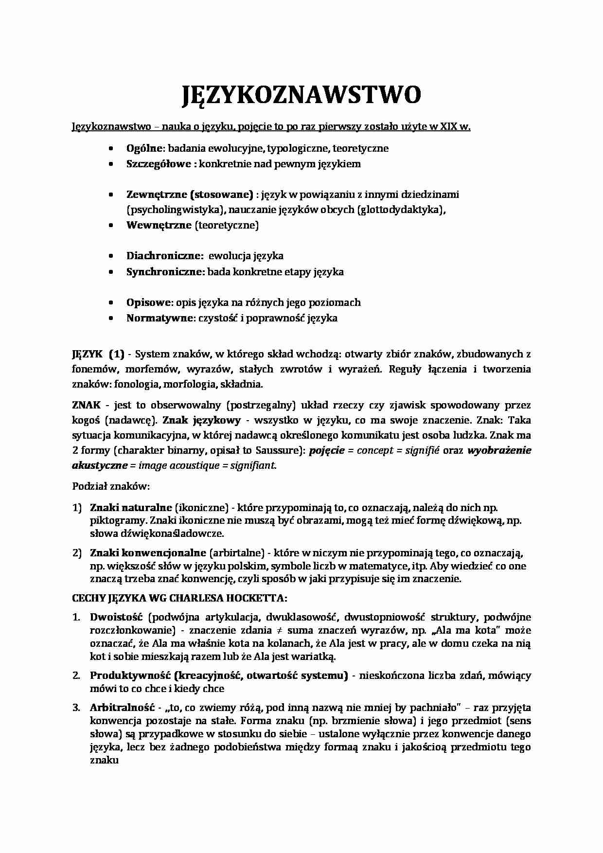 Jezykoznawstwo ogolne - 12.09.2015 - strona 1