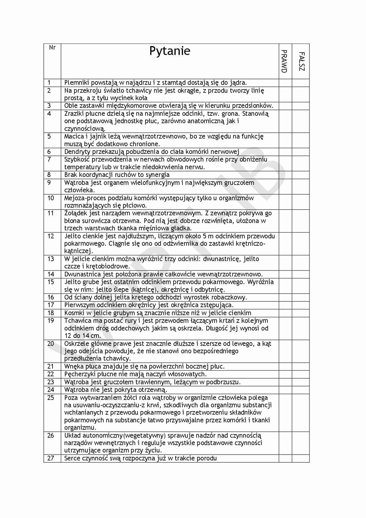 Anatomia - pytania - strona 1