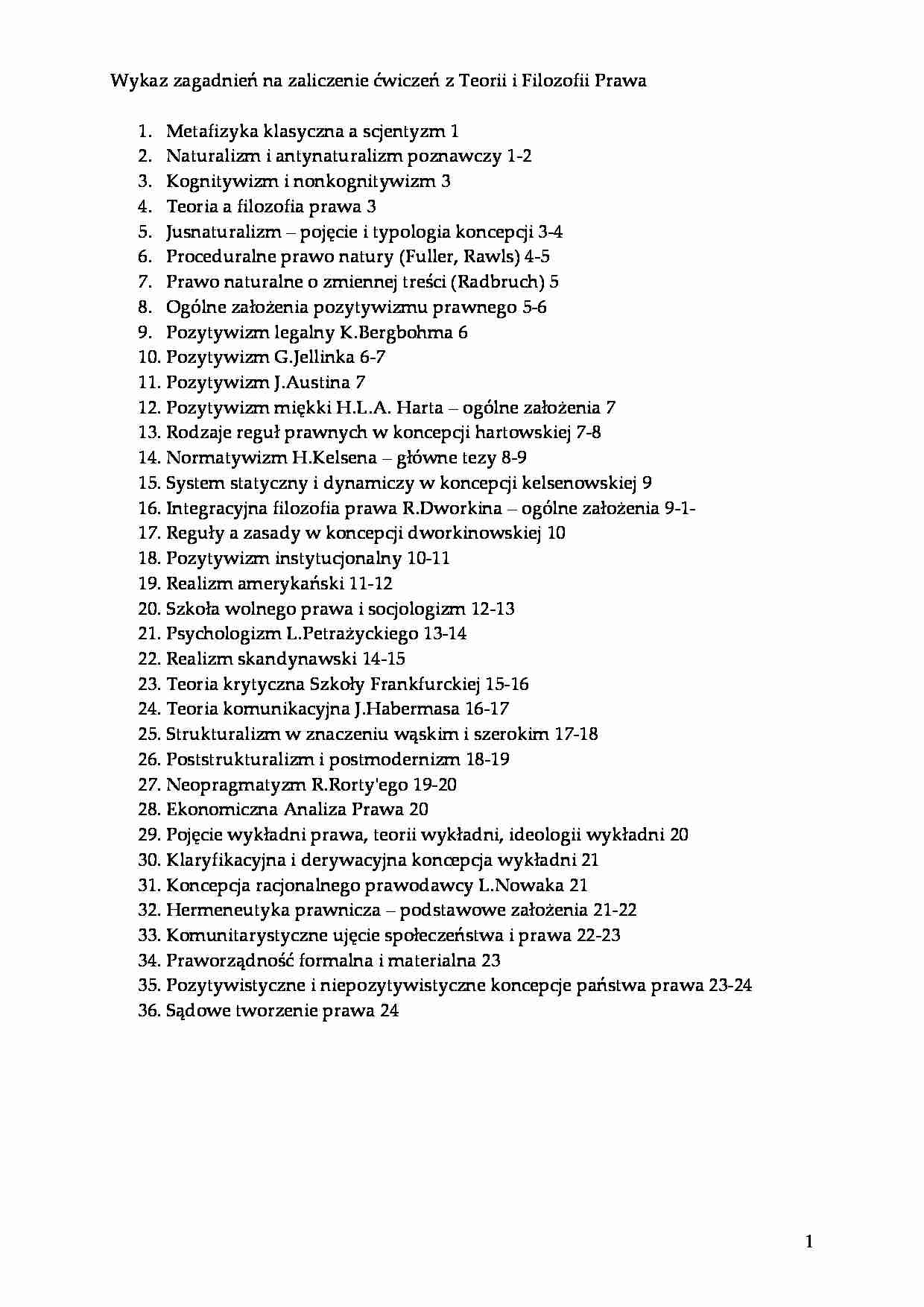 Skrypt z Teorii i Filozofii Prawa - strona 1