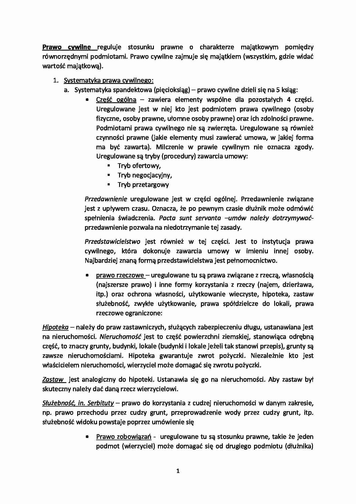 Prawo cywilne i handlowe - strona 1