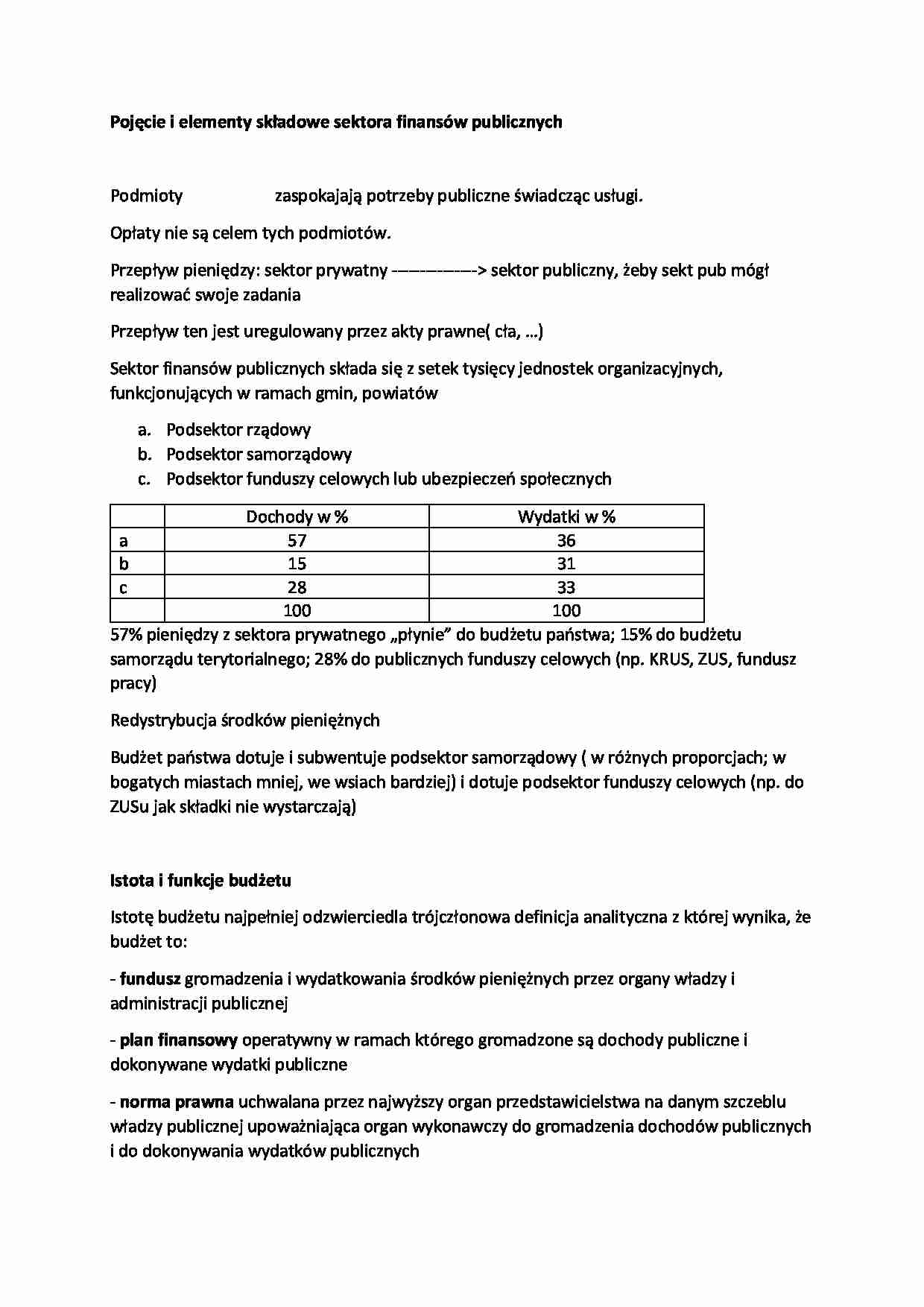 Pojęcie i elementy składowe sektora finansów publicznych - strona 1