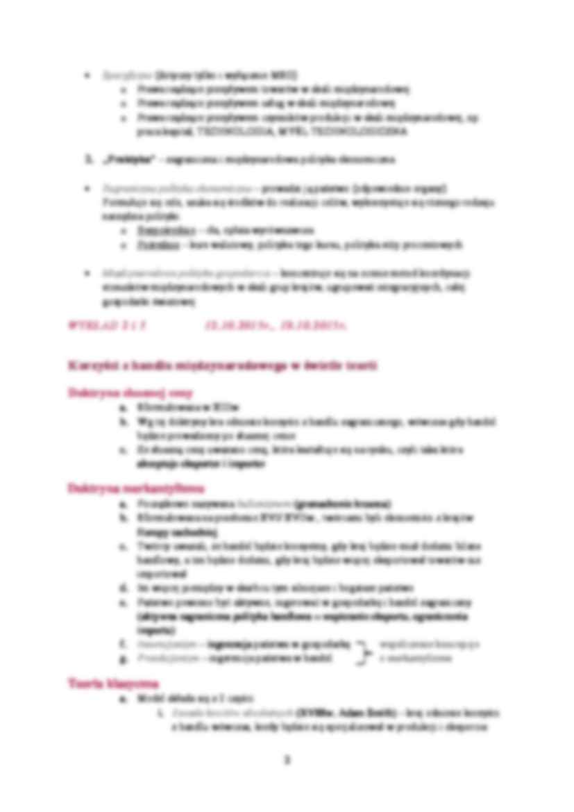 Międzynarodowe stosunki gospodarcze - wykład - strona 2