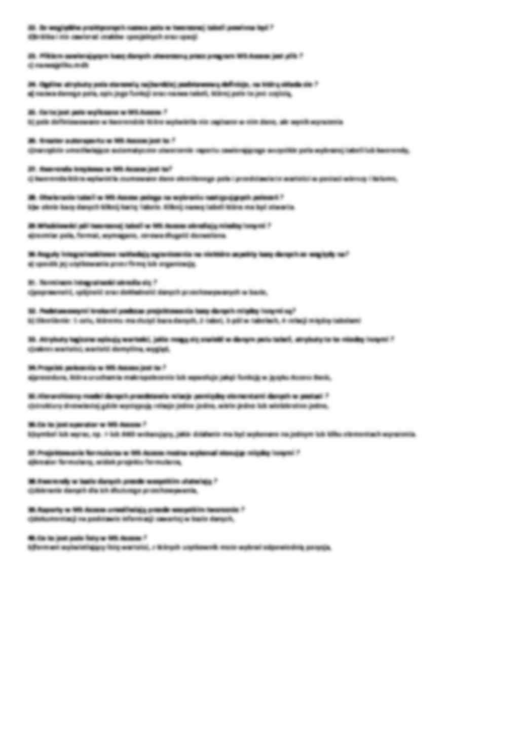 [ĆWICZENIA KOŁO] Przykładowe testy z programu Access - strona 3