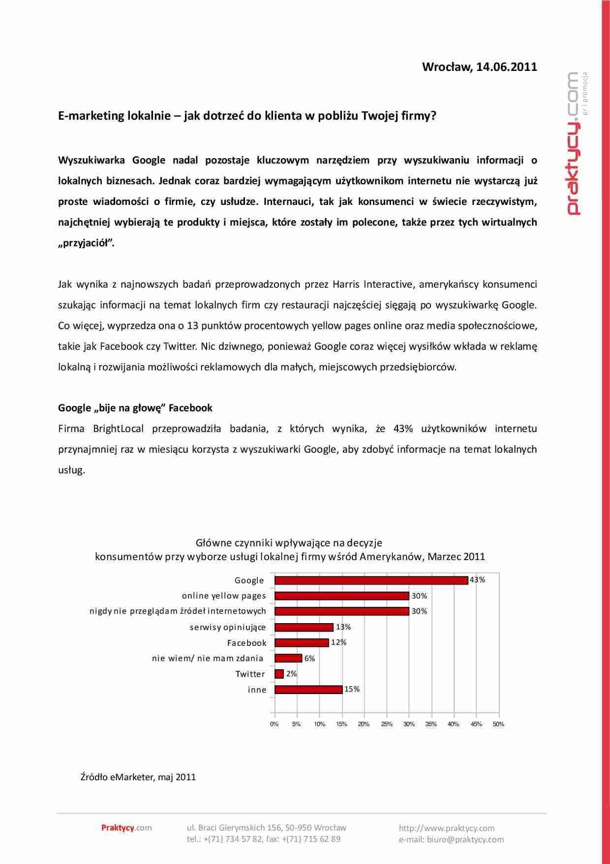 E-marketing lokalnie ? jak dotrzeć do klienta w pobliżu Twojej firmy? - strona 1
