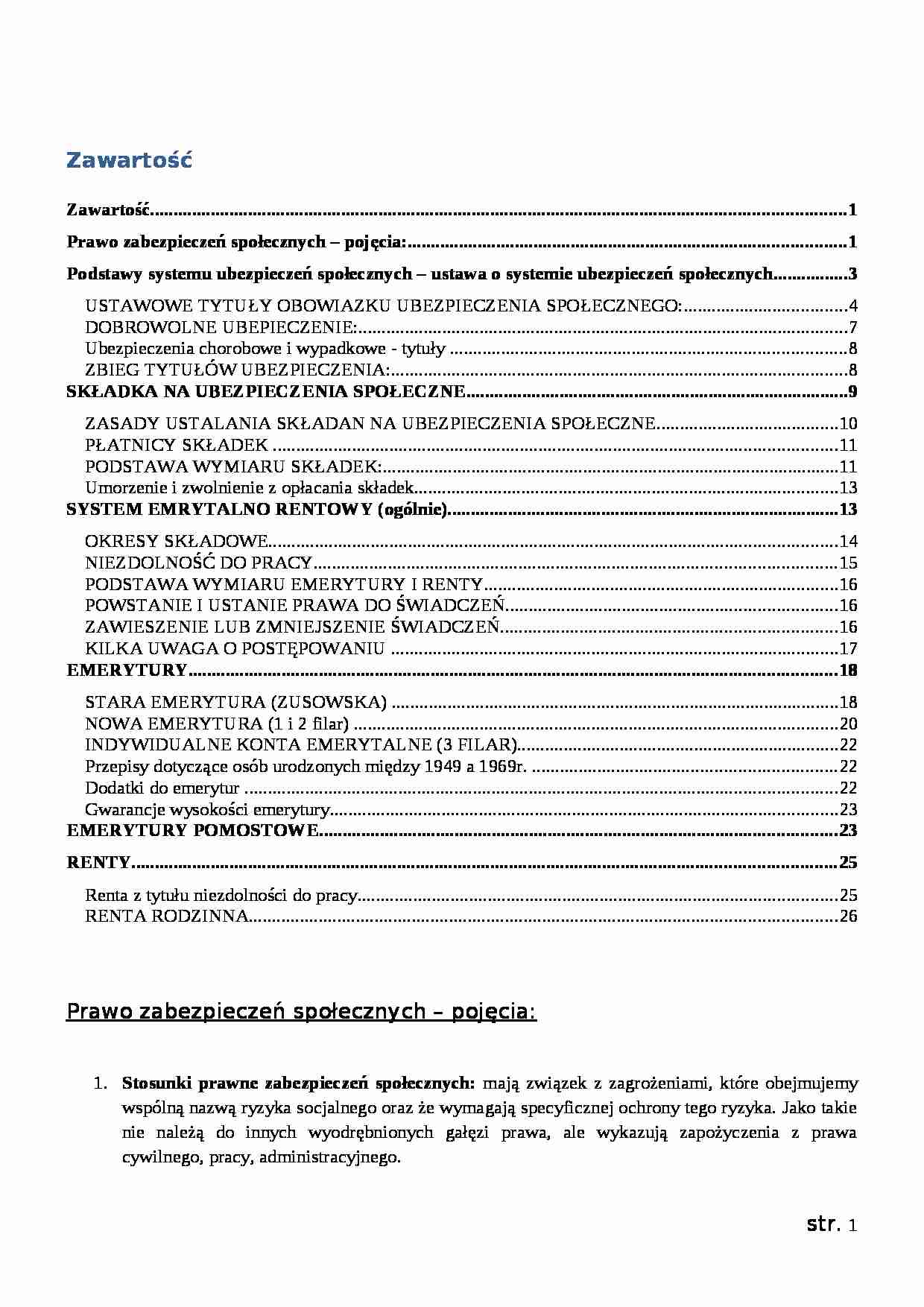 Zabezpieczenia Społeczne - strona 1