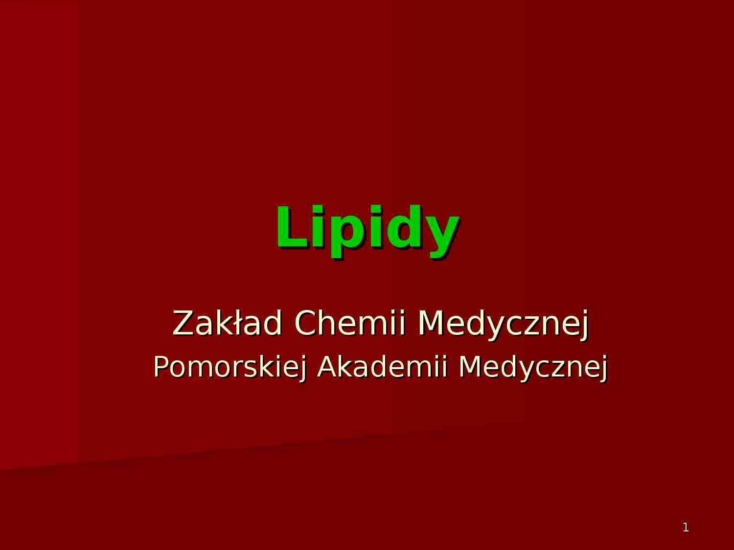 Lipidy wykład - strona 1