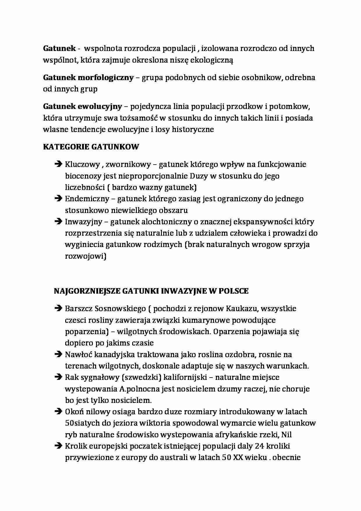 Ekologia Gatunki - strona 1