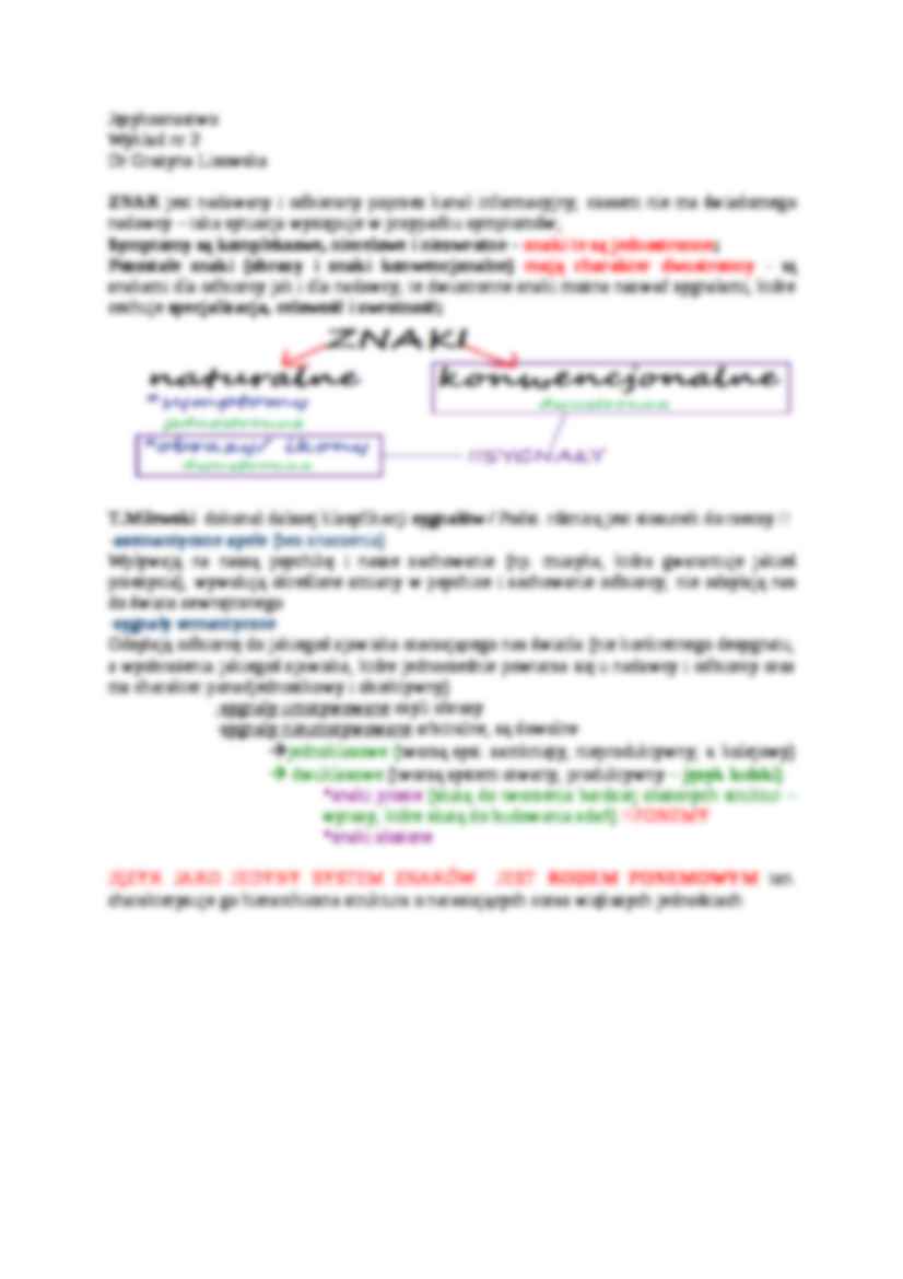 Wstęp do językoznawstwa - wykłady - strona 3