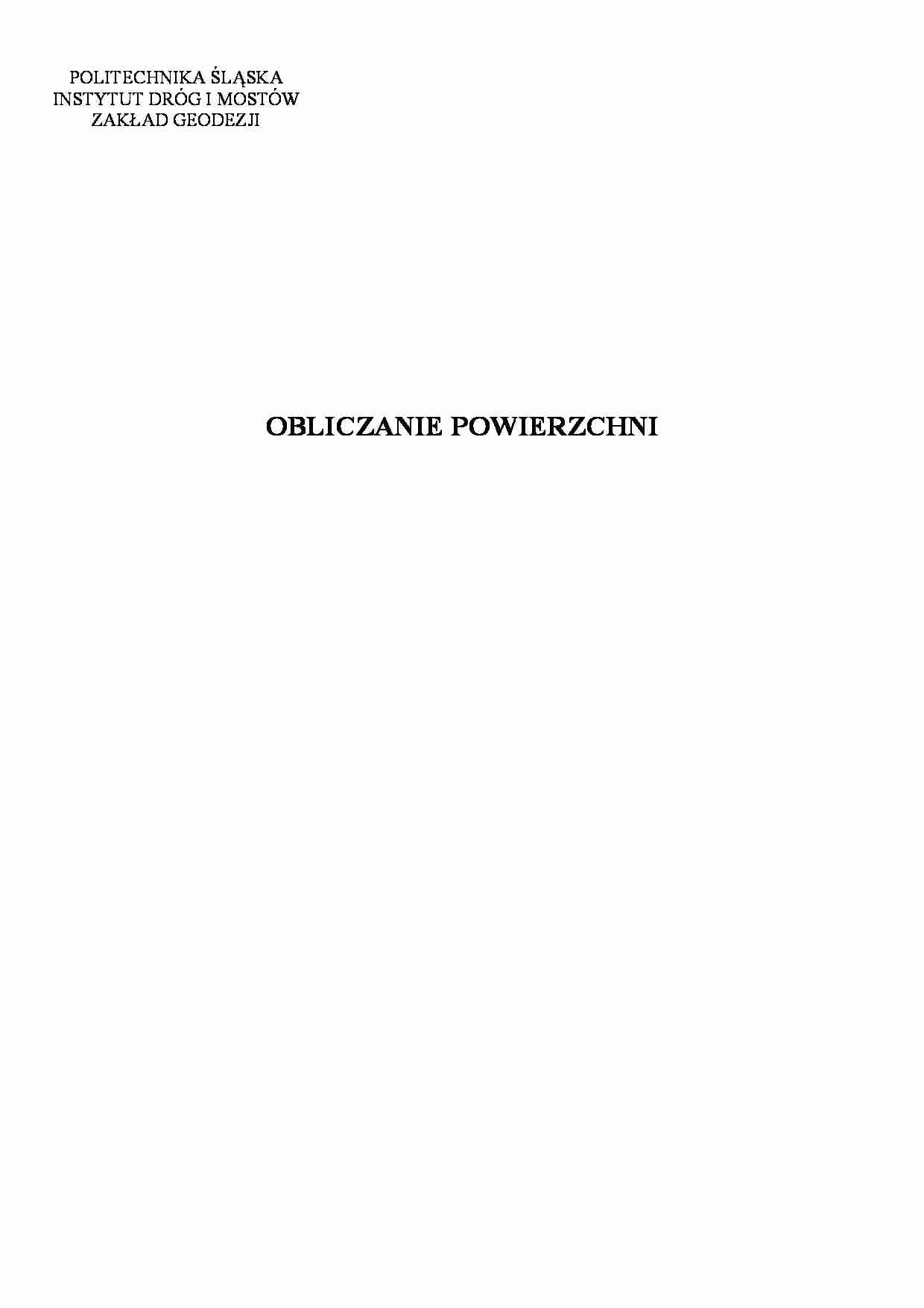 Geodezja - kartowanie mapy, obliczanie powierzchni terenu na mapie - strona 1