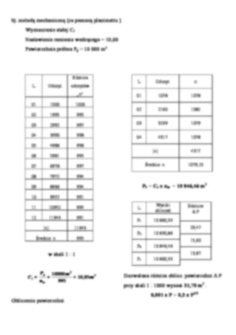 Geodezja - kartowanie mapy, obliczanie powierzchni terenu na mapie - strona 3