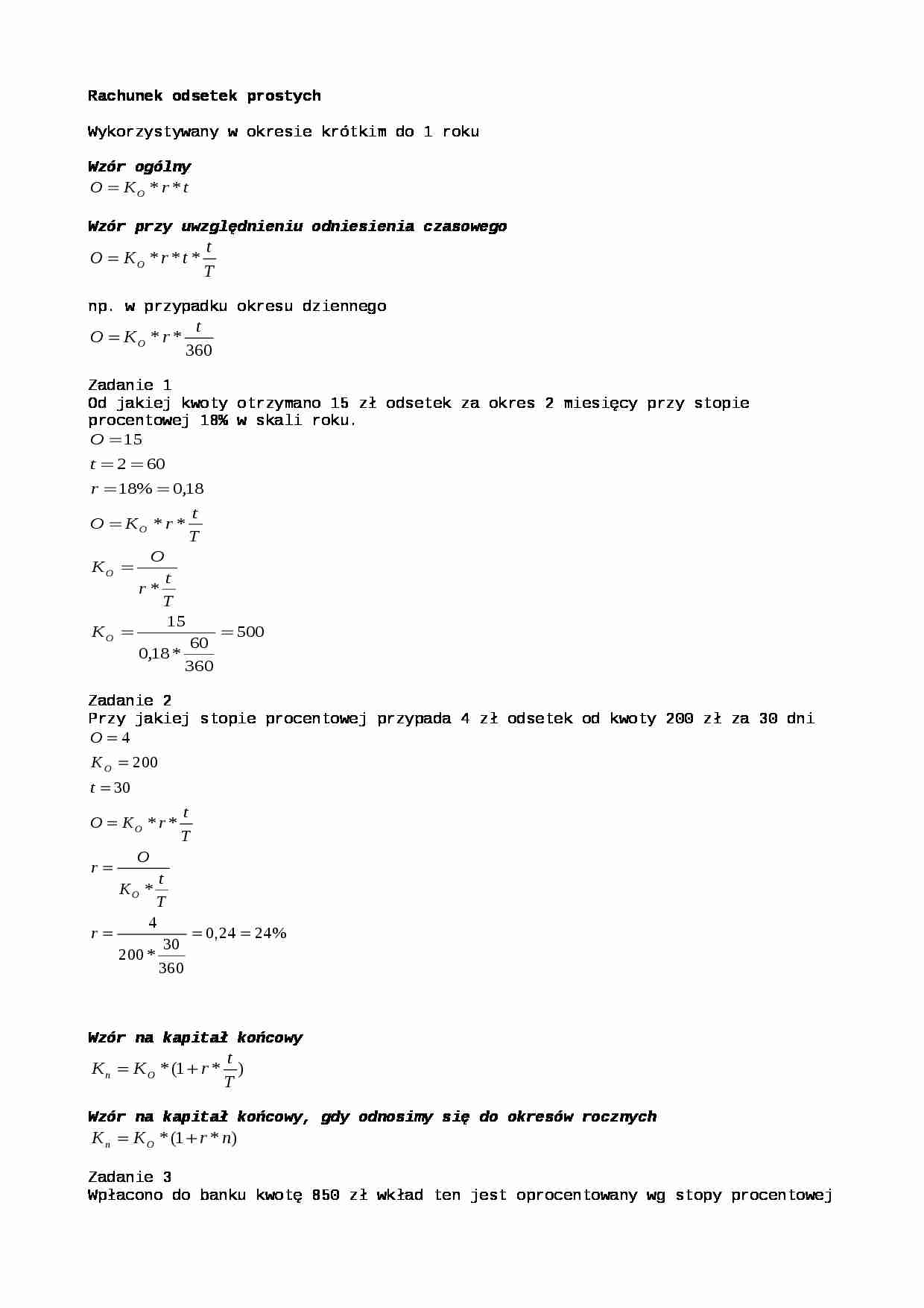 Matematyka finansowa - wykłady - strona 1