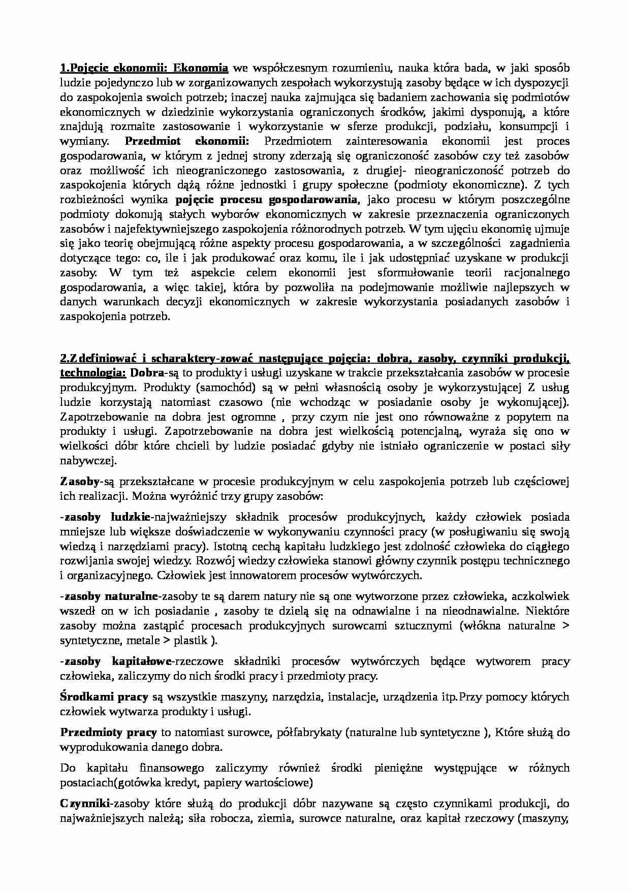 Makroekonomia - powtórka do egzaminu - strona 1