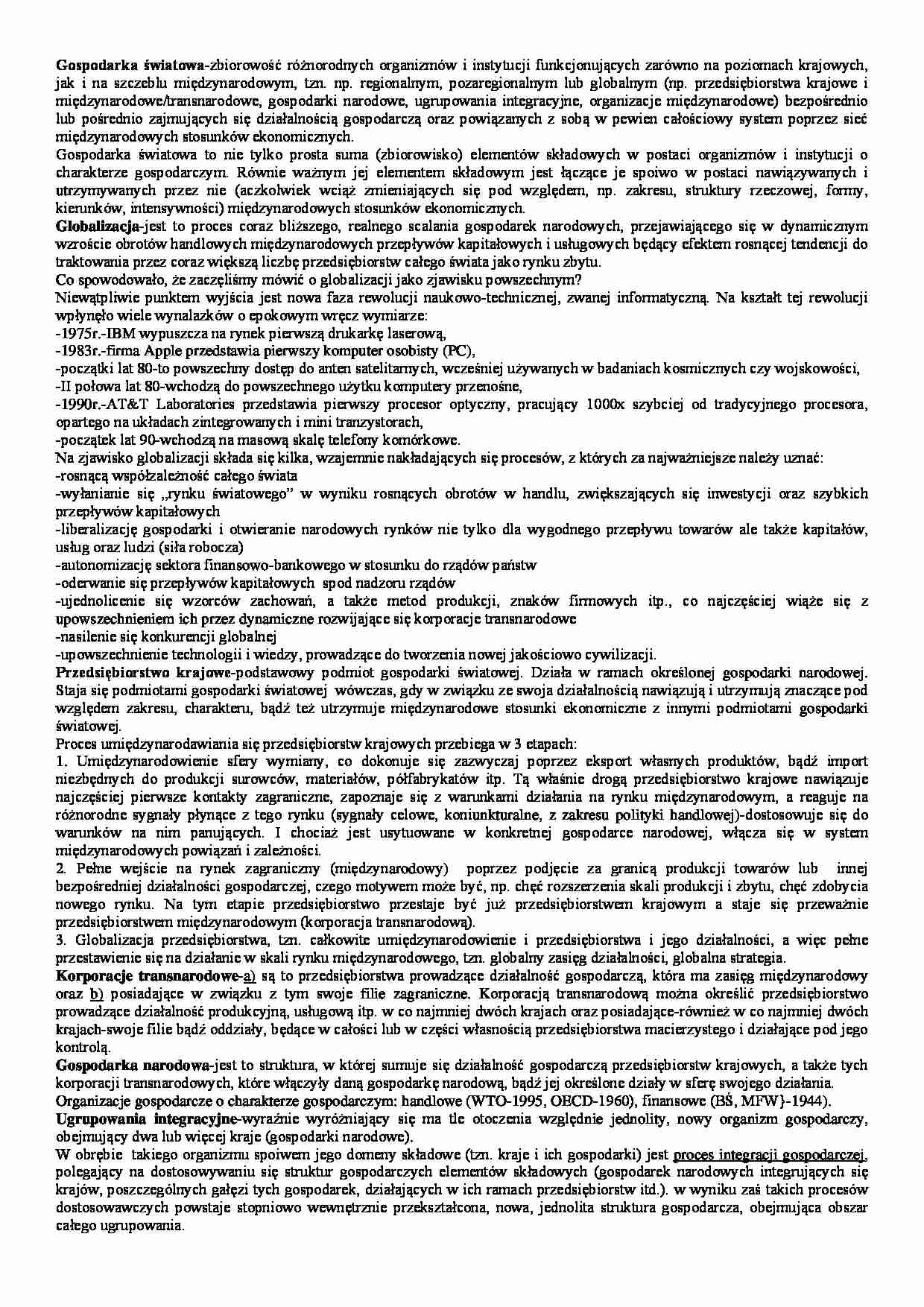 Makroekonomia gospodarki otwartej - strona 1