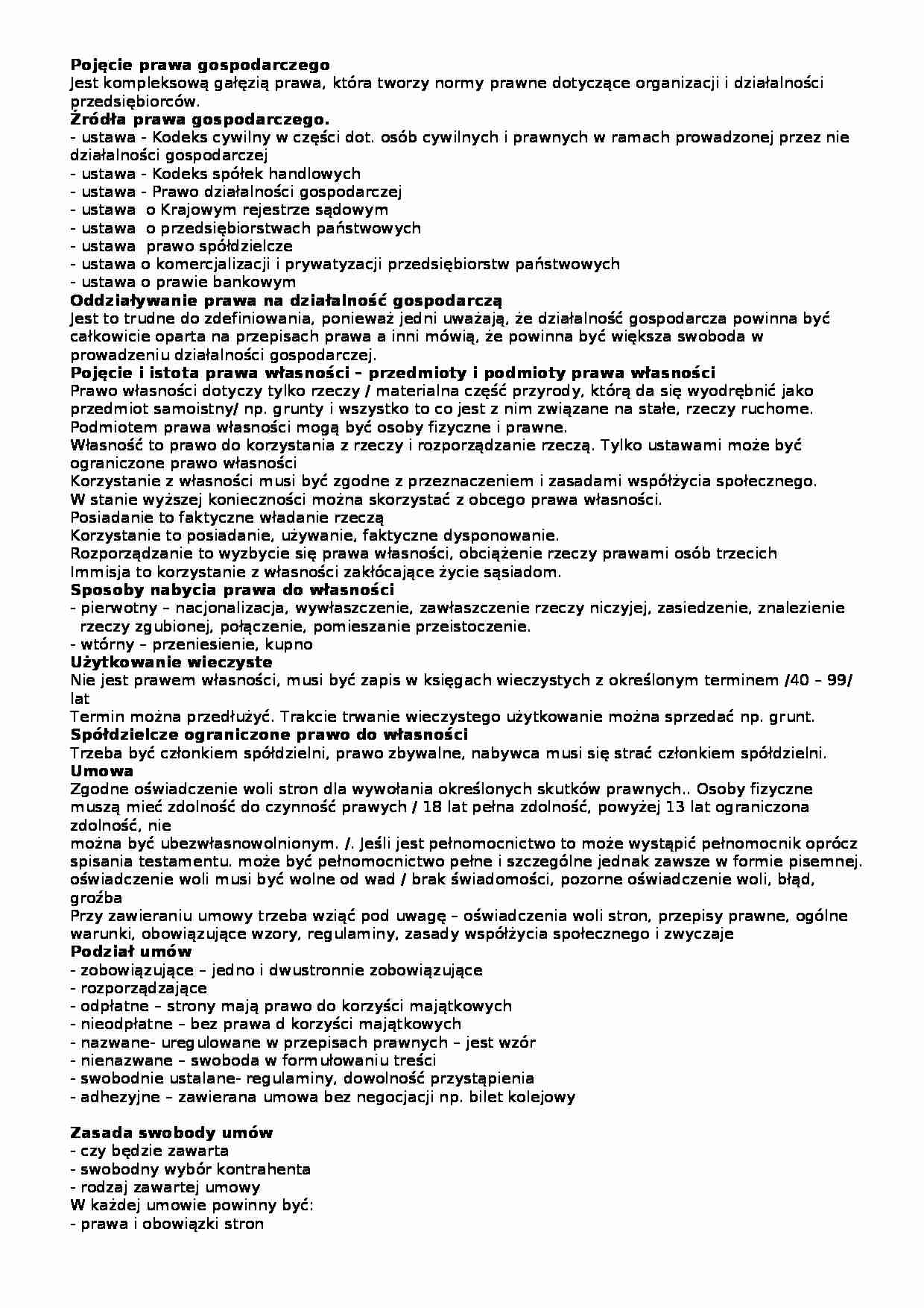 Prawo gospodarcze - Użytkowanie wieczyste - strona 1