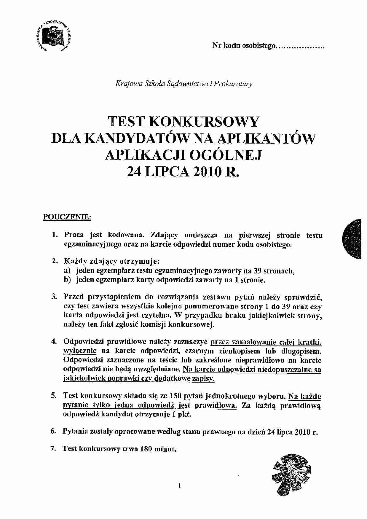 APLIKACJA OGÓLNA 2010-TESTY - strona 1